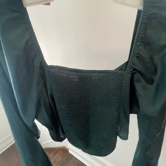 Hollister Long Sleeve satin blouse - Green - Picture 5 of 6